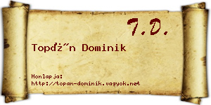 Topán Dominik névjegykártya